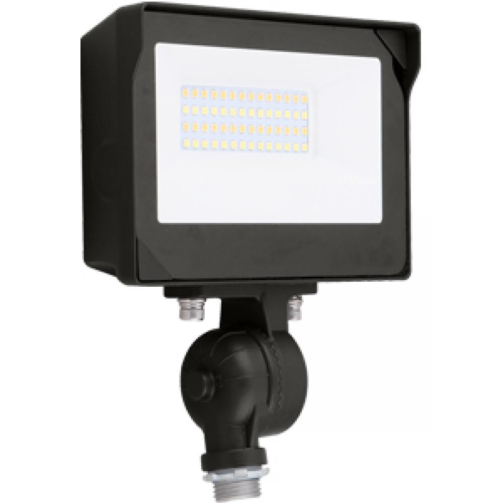 LED FLOOD LIGHT 15/25W 3396LM 120-347V 3000/4000/5000K KNUCKLE/YOKE MOUNTS & MOUNTING PLATE BLACK