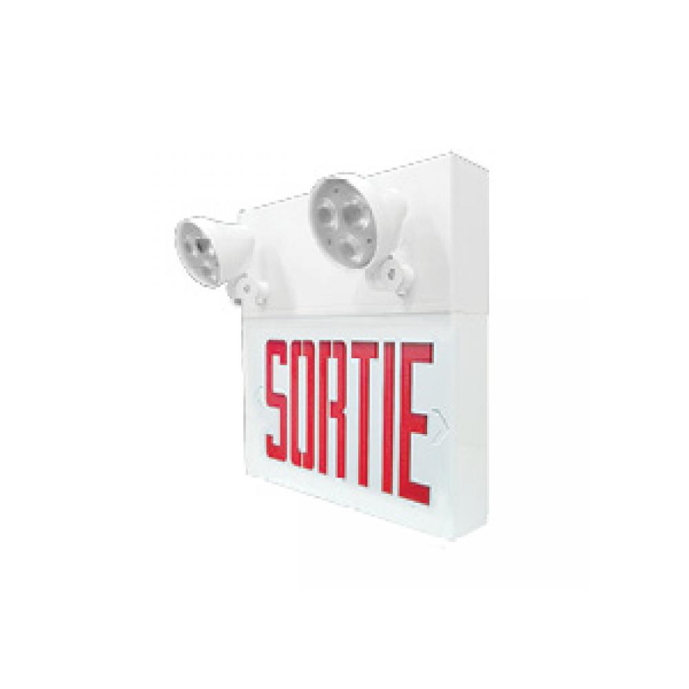 SORTIE COMBO STEEL 6V 36W WITH 2 PAR18 2W LED HEADS WHITE UNIVERSAL MOUNT 120/347V INPUT