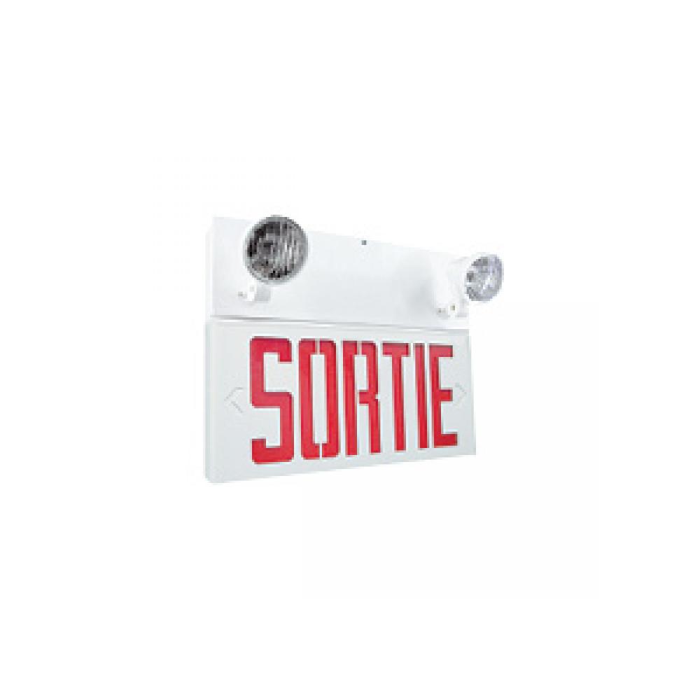 SORTIE COMBO STEEL 6V 36W WITH 2 PAR18 9W TUNGSTEN HEADS WHITE UNIVERSAL MOUNT 120/347V INPUT