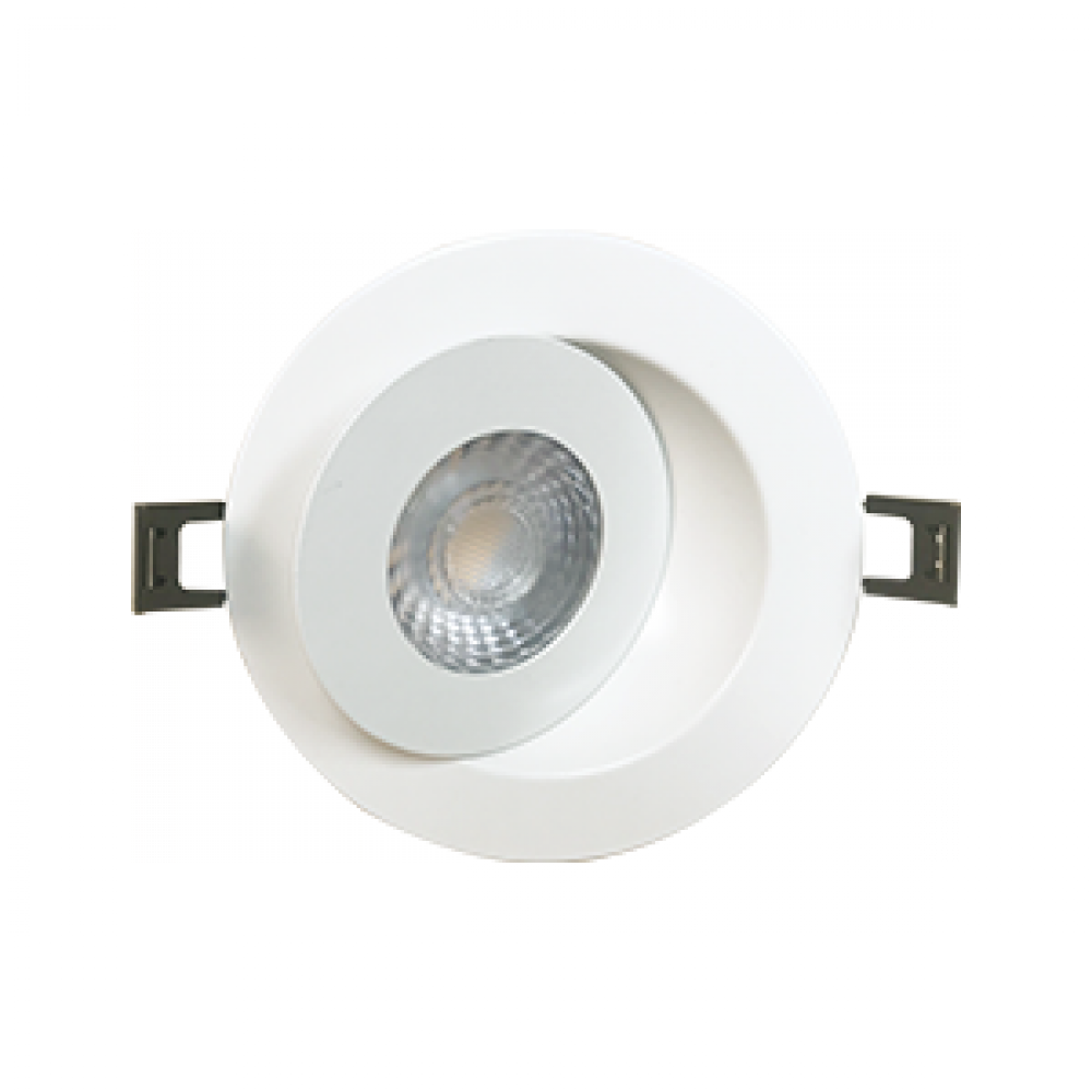 SWIVEL DOWNLIGHT 9W 120V 3000K 4IN 45° WHITE ROUND 750lm