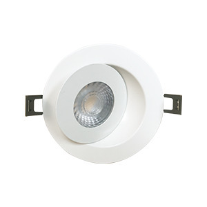 SWIVEL DOWNLIGHT 9W 120V 3000K 4IN 45° WHITE ROUND 750lm