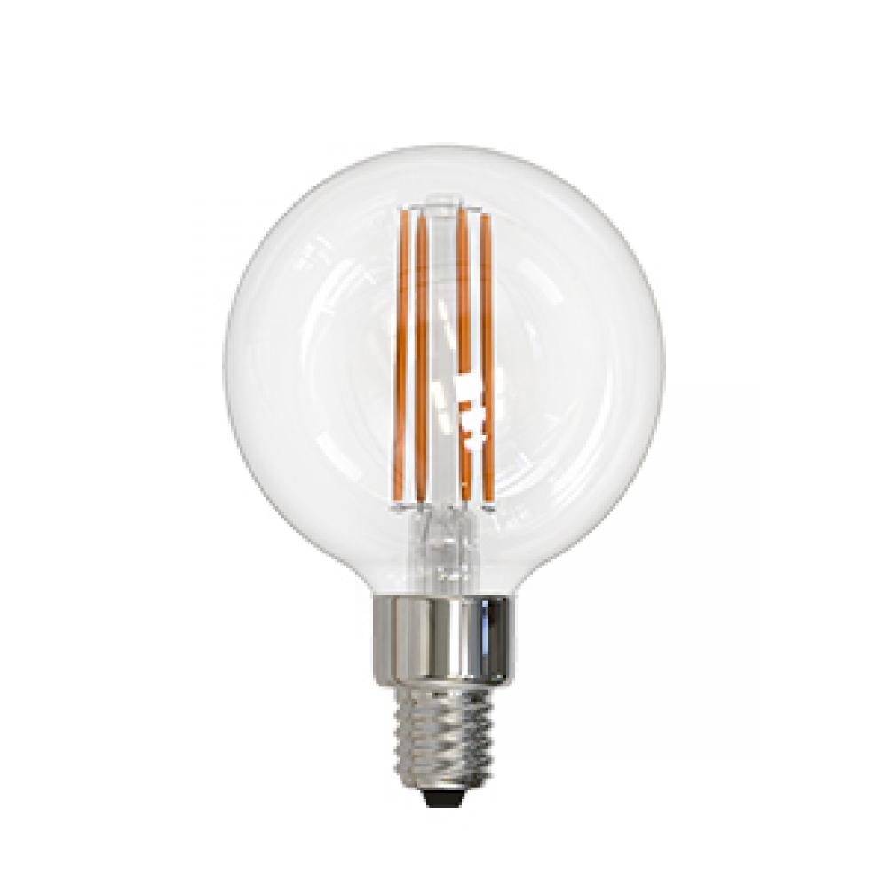 LED Filament Lamp G16.5 S4 E12 Base 5W 320° 120V 27K Clear Vertical Dim 500LM Standard