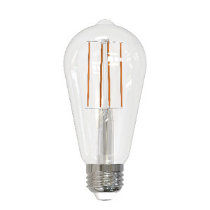 LED Filament Lamp ST19 E26 Base 7W 120V 27K 800LM Clear Vertical Dim Sta ndard