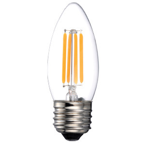 LED Filament Lamp B11 E26 Base 4W 120V 27K 350LM Clear Vertical Dim Stan dard DESIGN