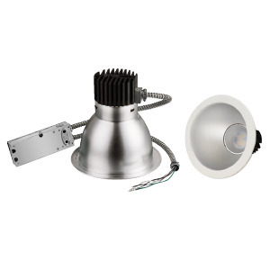 LCR DOWNLIGHT 18W 120-277V 4000K 8IN SILVER BAFFLE ROUND 1678lm