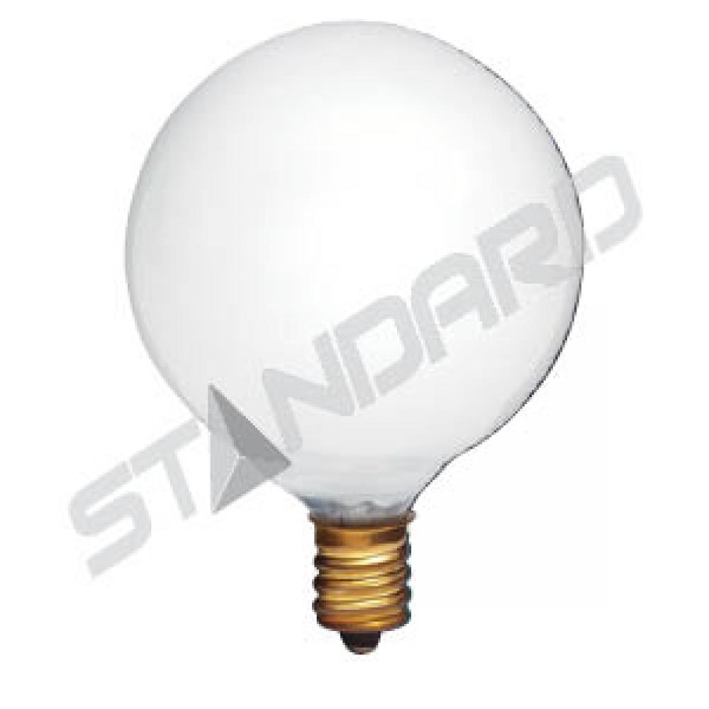 INCANDESCENT 25W G16.5 E12 120V WHITE BRITELUX STD