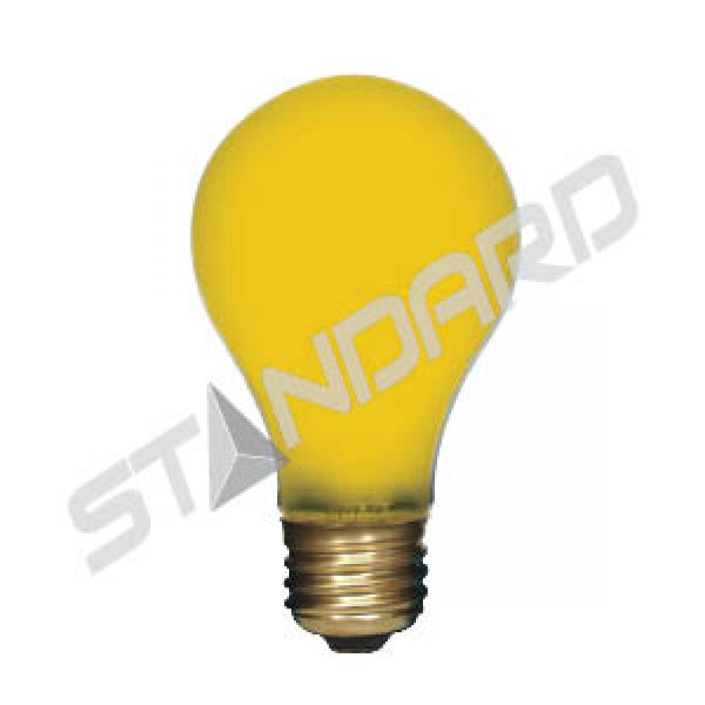 INCANDESCENT BUG LIGHT 60W A19 E26 130V CERAMIC YELLOW 2 PACK STD