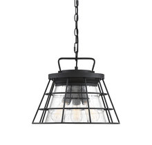 Savoy House 6-2771-3-BK - Farnham 3-Light Convertible Semi-Flush or Pendant in Black