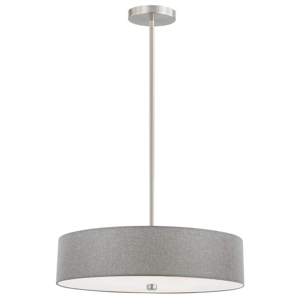 4LT Incandescent Pendant SC w/ Grey Shade