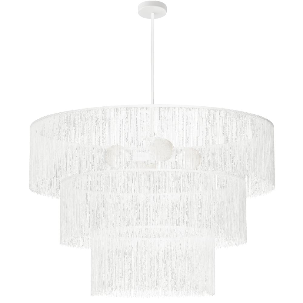 4LT Chandelier, MW w/ WH Tassel Shades