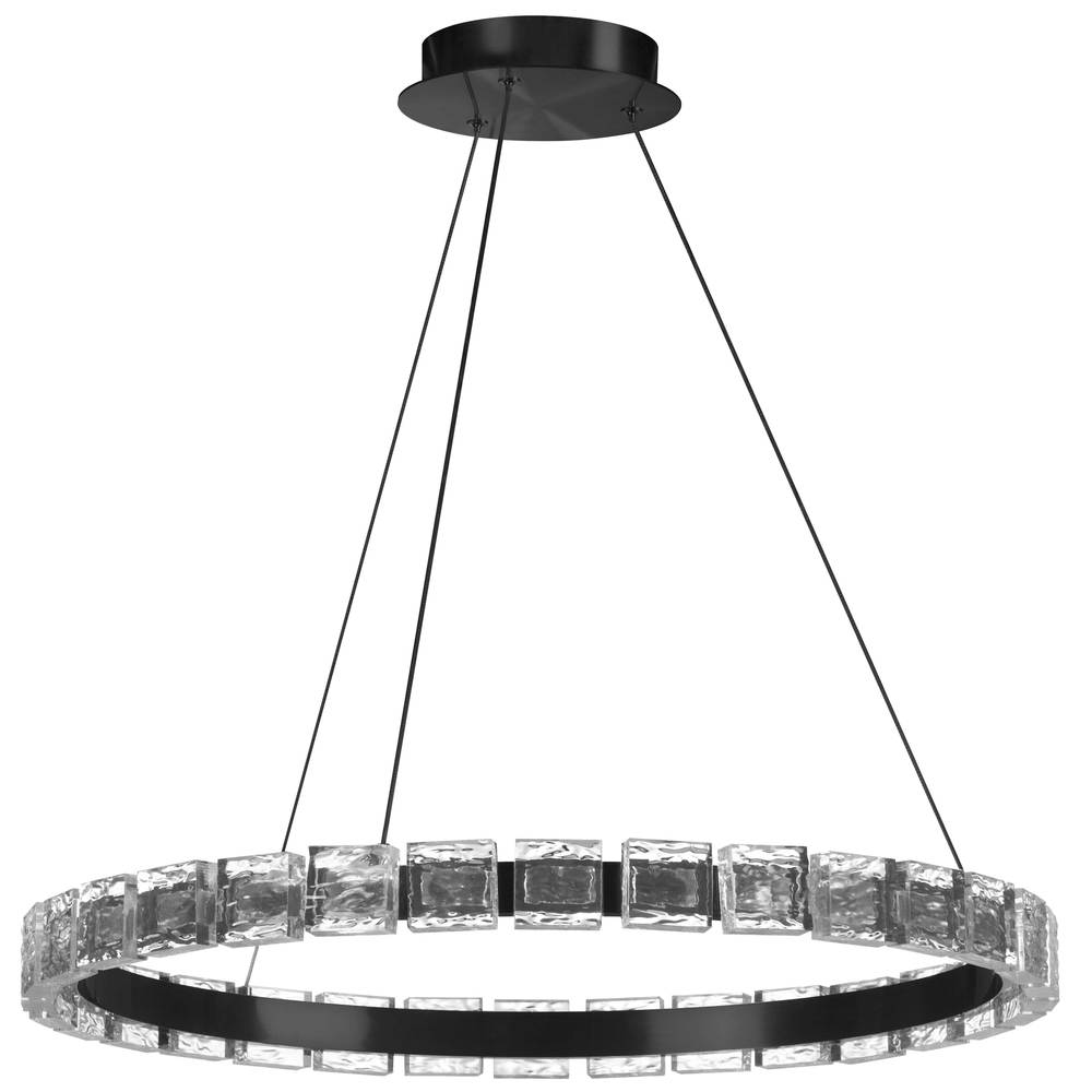 28W Chandelier, MB w/ Crystal Glass