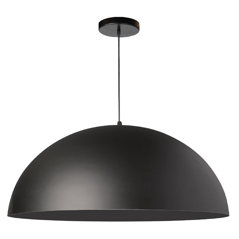 1 Light Incandescent Pendant, Matte Black