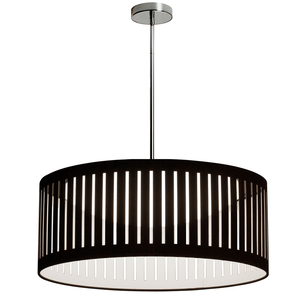 22W Slit Drum Pendant, Black Shade