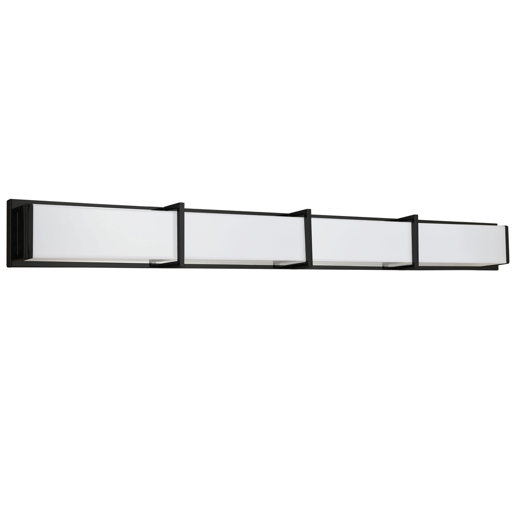 72W Matte Black Vanity Light w/ White Acrylic Diffuser