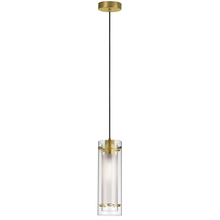 Dainolite 22152-CF-AGB - 1 Light Incandescent Pendant, Aged Brass with Clear / Frosted Glass