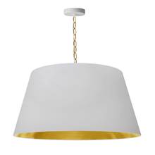 Dainolite BRY-L-AGB-692 - 1 Light Brynn LG Pendant, White/Gold Shade, Aged Brass