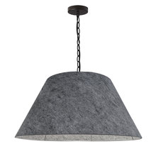 Dainolite BRY-L-BK-500 - 1 Light Large Brynn Black Pendant w/ Grey Felt