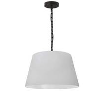 Dainolite BRY-S-BK-790 - 1 Light Brynn Small Pendant, White Shade, Black