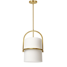 Dainolite PDT-121P-AGB-WH - 1 Light Incandescent Pendant, Aged Brass with White Shade