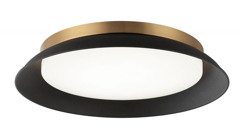 1 LT Ø18” "FINLEY" MATTE BLACK/ AGED GOLD CEILING MOUNT