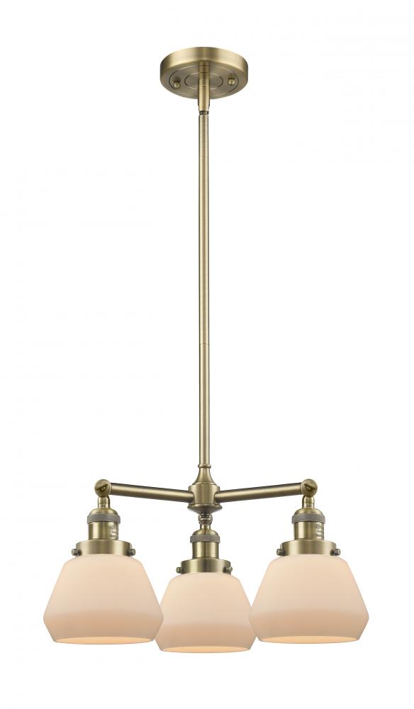 Fulton - 3 Light - 22 inch - Antique Brass - Stem Hung - Chandelier