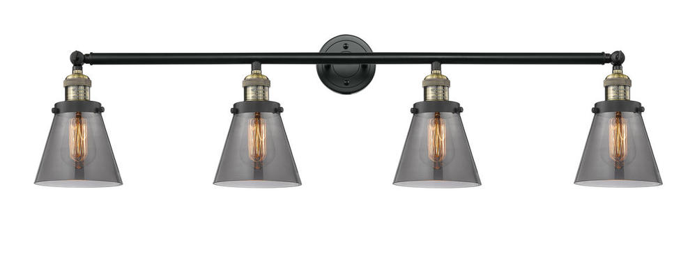 Cone - 4 Light - 42 inch - Black Antique Brass - Bath Vanity Light