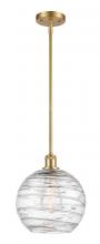 Innovations Lighting 516-1S-SG-G1213-10-LED - Athens Deco Swirl - 1 Light - 10 inch - Satin Gold - Mini Pendant