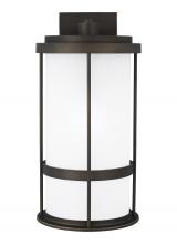 Generation Lighting 8790901D-71 - Wilburn modern 1-light outdoor exterior Dark Sky compliant large wall lantern sconce in antique bron