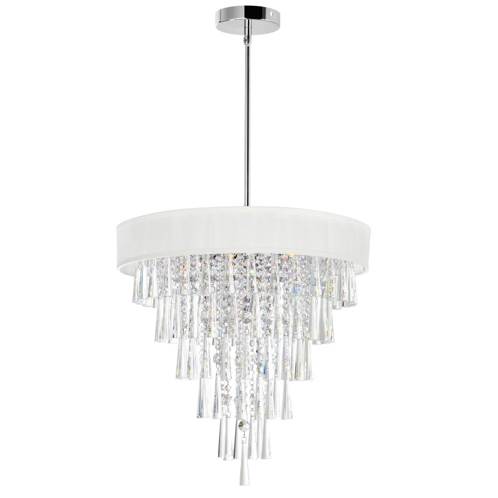 Franca 8 Light Drum Shade Chandelier With Chrome Finish