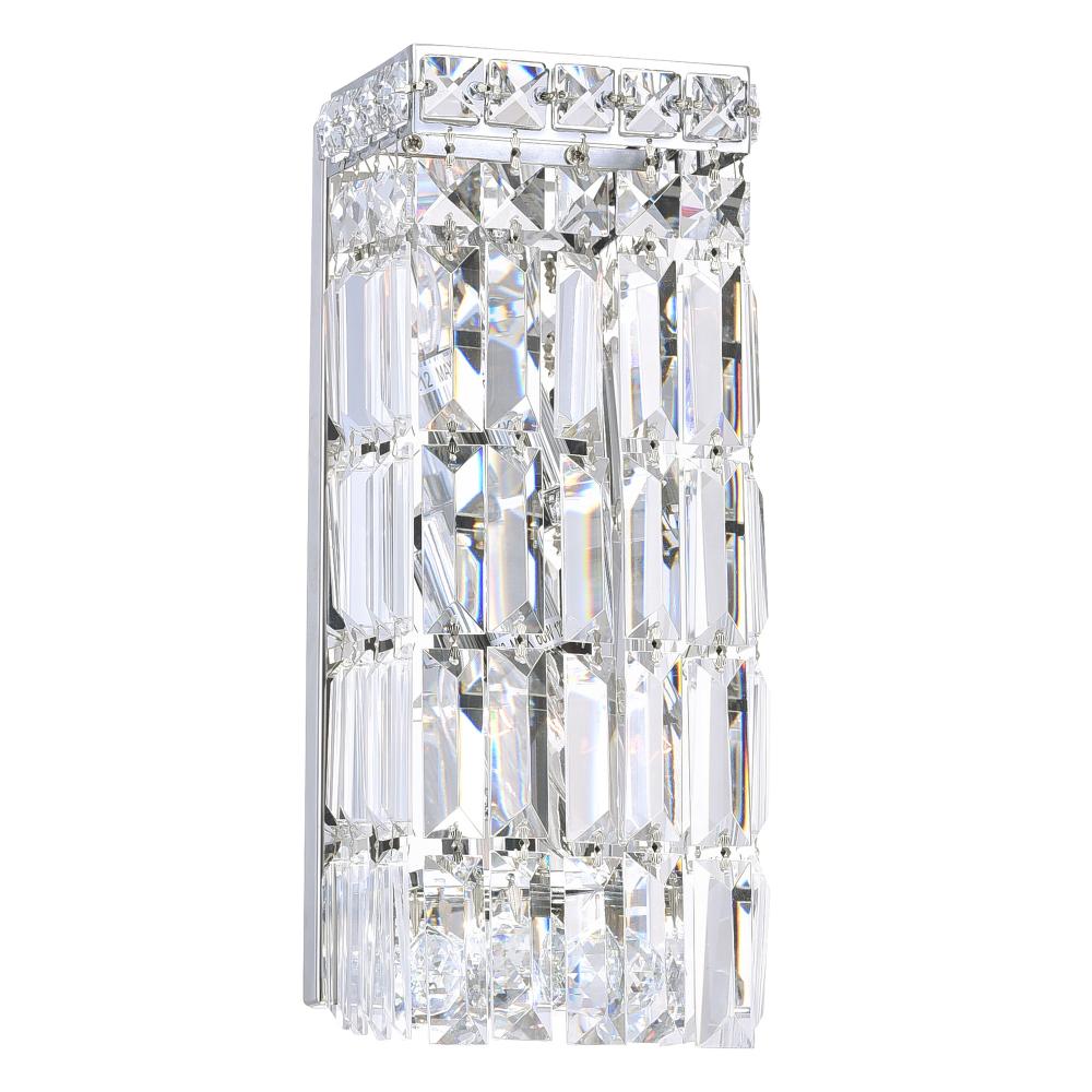 Colosseum 2 Light Bathroom Sconce With Chrome Finish