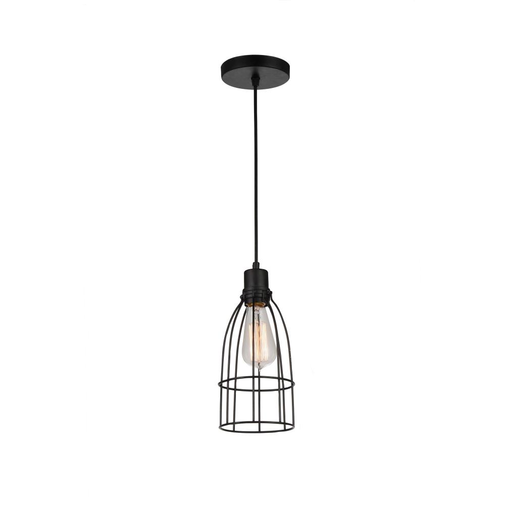 Nestor 1 Light Down Mini Pendant With Black Finish