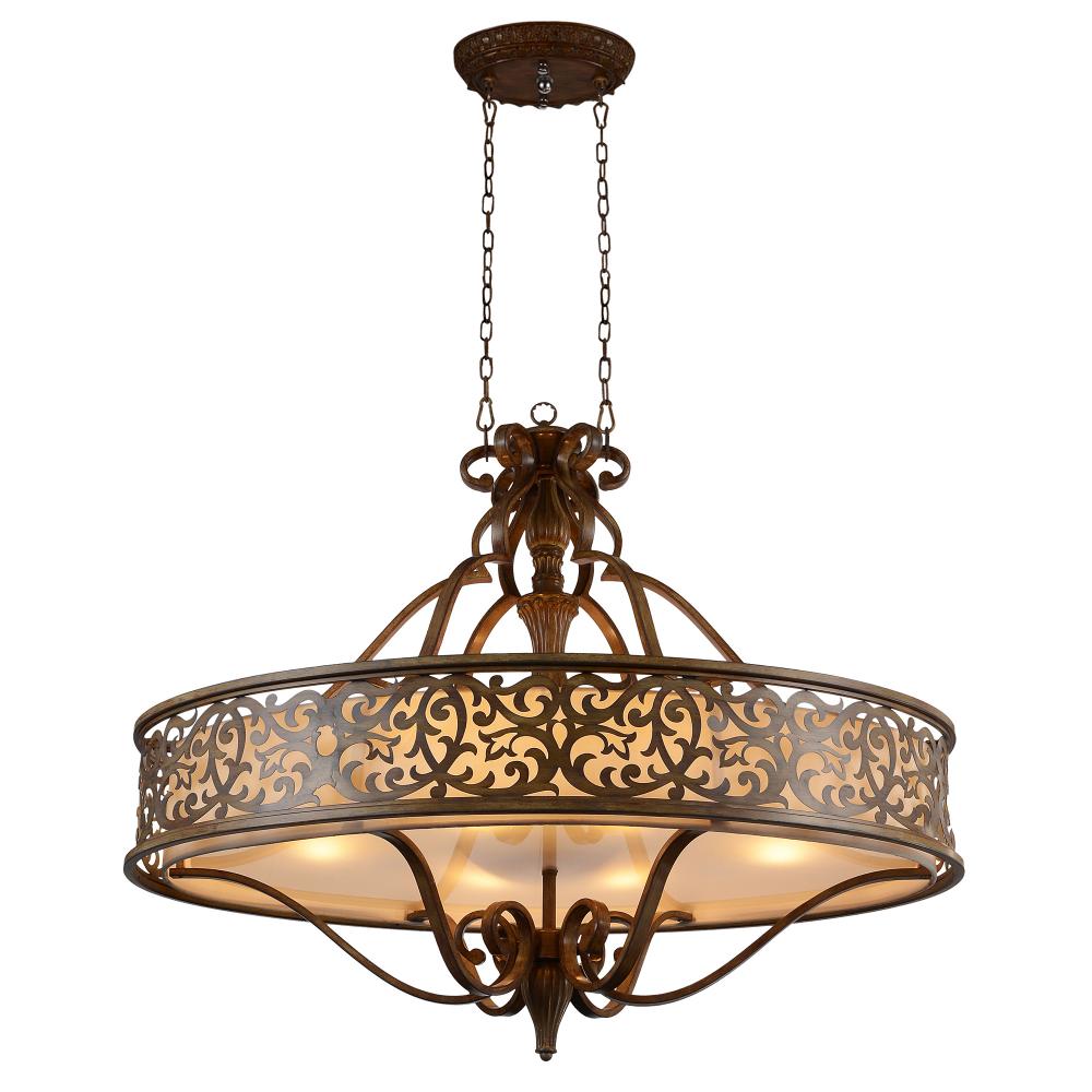 Nicole 6 Light Drum Shade Chandelier With Brushed Chocolate Finish