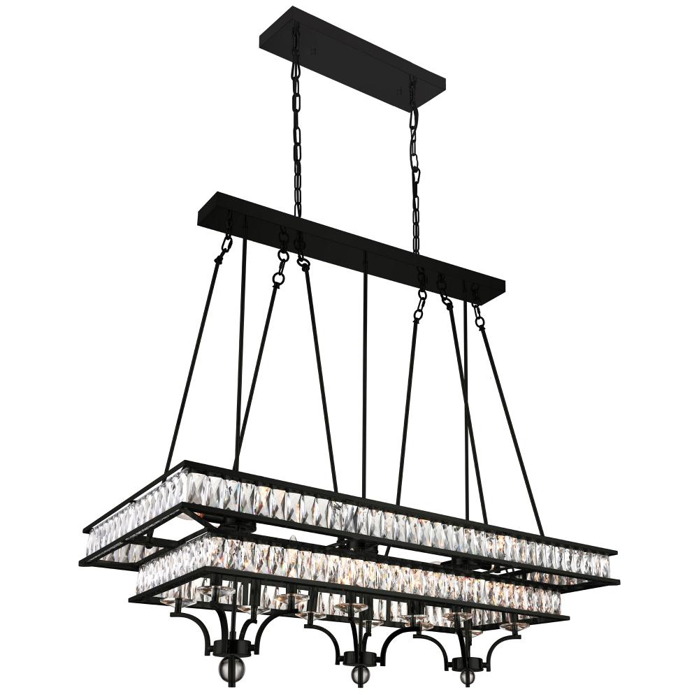 Shalia 20 Light Island Chandelier With Black Finish