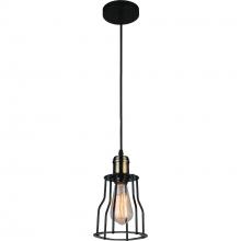 CWI Lighting 9609P6-1-101 - Graham 1 Light Down Mini Pendant With Black Finish