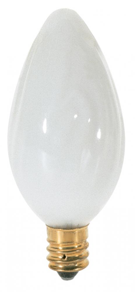 15 Watt F10 Incandescent; White; 1500 Average rated hours; 90 Lumens; Candelabra base; 120 Volt;