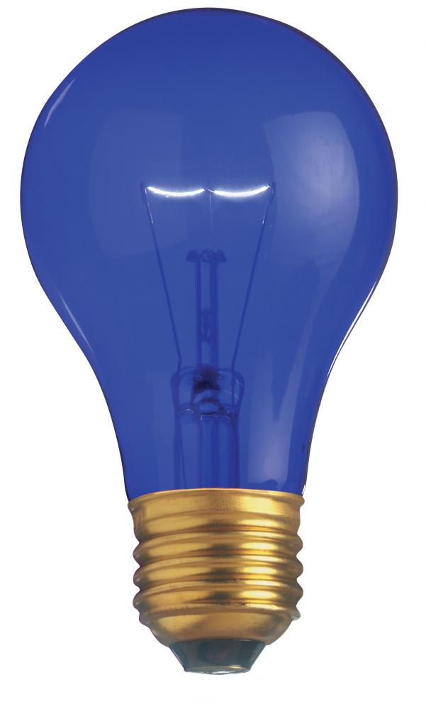 25 Watt A19 Incandescent; Transparent Blue; 2000 Average rated hours; Medium base; 130 Volt