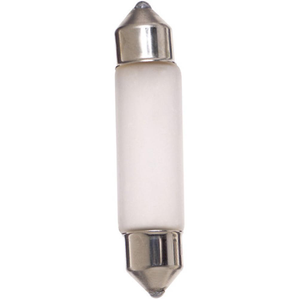 5 Watt miniature; T3 1/4; Frost; 20000 Average rated hours; 50 Lumens; Festoon base; 12 Volt