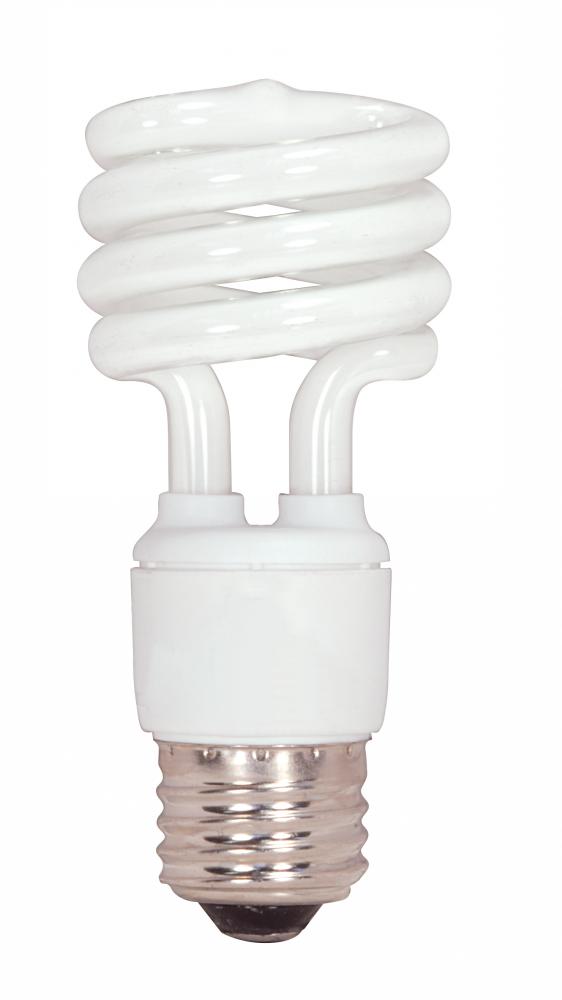 13 Watt; Mini Spiral Compact Fluorescent; 2700K; 82 CRI; Medium base; 120 Volt