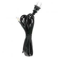 Satco Products Inc. 90/2034 - 12 Foot 18/2 SPT-1 105C Cord Set; Black Finish; 72" Hank; 150 Carton; Molded Polarized Plug;