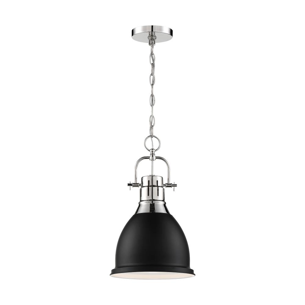 Watson - 1 Light Pendant - Polished Nickel and Matte Black Finish