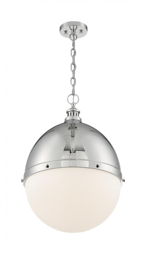 Ronan - 1 Light Pendant with Opal Glass - Polished Nickel Finish