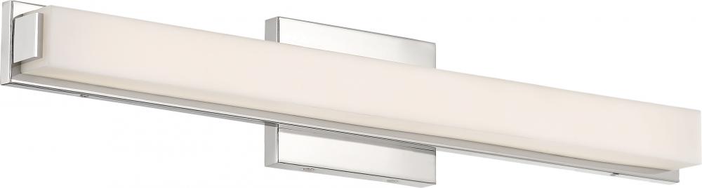 Slick - 25" LED Vanity with White Acrylic Diffuser - Polished Nickel Finish