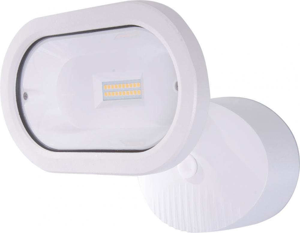 LED Security Light; Single Head; White Finish; 3000K