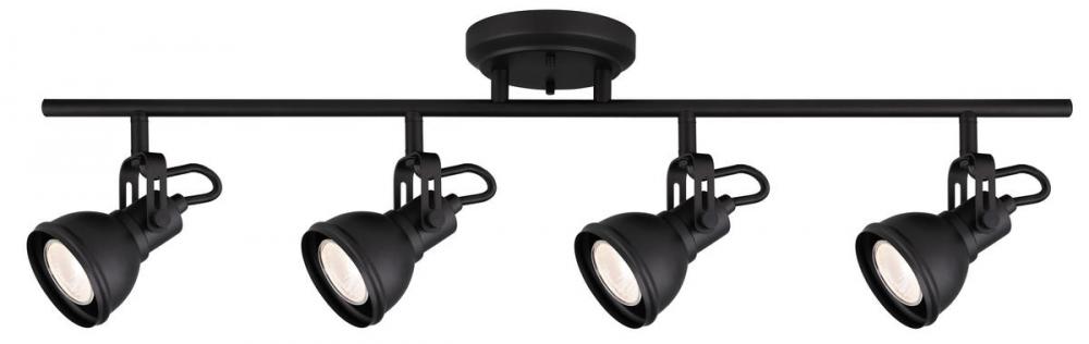 Polo 4 Light Track Lighting, Black Finish