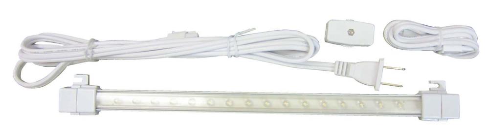 10" White LED Wand: 16 LEDs, 4100K, 120V, with cord, switch, and connector