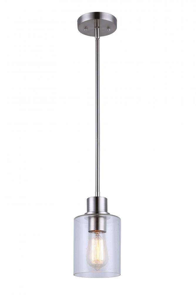 Portland 1 Light Pendant, Nickel Finish