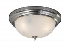 Canarm IFM411BN - 2 Bulb Flush Mount, Alabaster Glass, 40W Type A, 11 IN W x 5 1/8 IN H