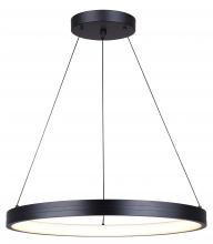 Canarm LCH253A24BK - EVINA 1 Light Black Modern Chandelier with Integrated LED for Dining Rooms and Living Rooms