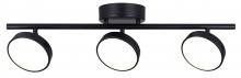 Canarm LT257A03BK - NEELIA 3 Light 25 in. Ceiling/Wall Black Track Light Kit with Integrated LED