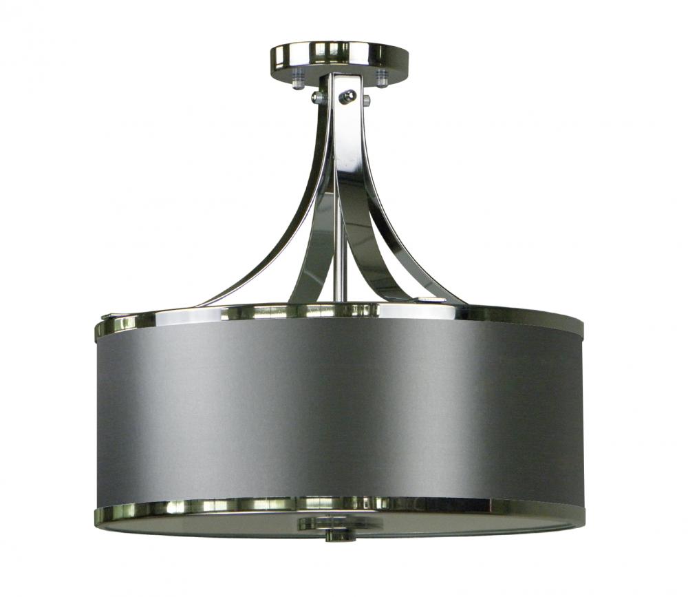 3 Light Semi Flush Drum Shade